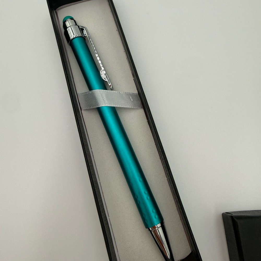 Teal Metallic Stylus Pen, boxed